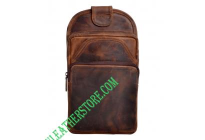 Mens Genuine Crazy Horse leather Travel Bag Rucksack Vintage Shoulder Backpack